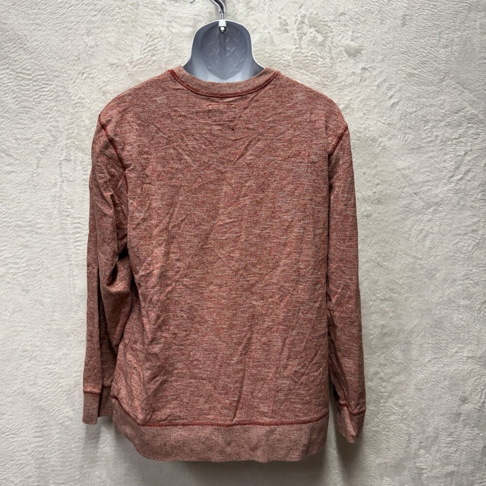 The North Face Shirt Mens Large Heather Red Knit Cotton Logo Contrast Stitching - Picture 6 of 14